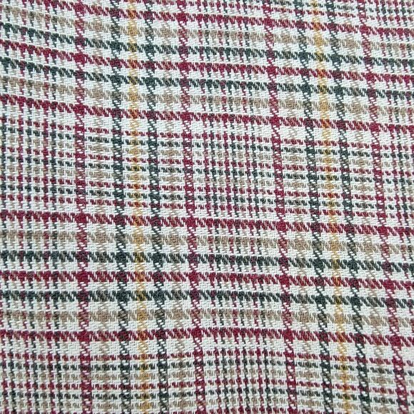 Vintage Willowbend Womens L Plaid Beige Barn Red Mustard Button Up Flannel Shirt - Picture 3 of 12